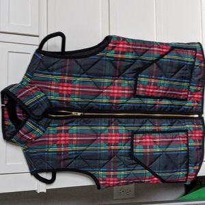 J crew plaid quilted vest size small